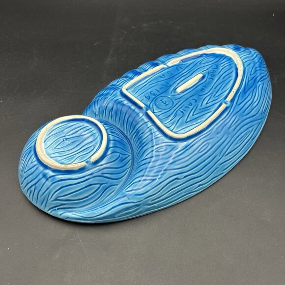 Nasco Santa Anita Ware Sierra Chip n' Dip Bowl Blue Vintage California USA R-134 - Picture 15 of 16